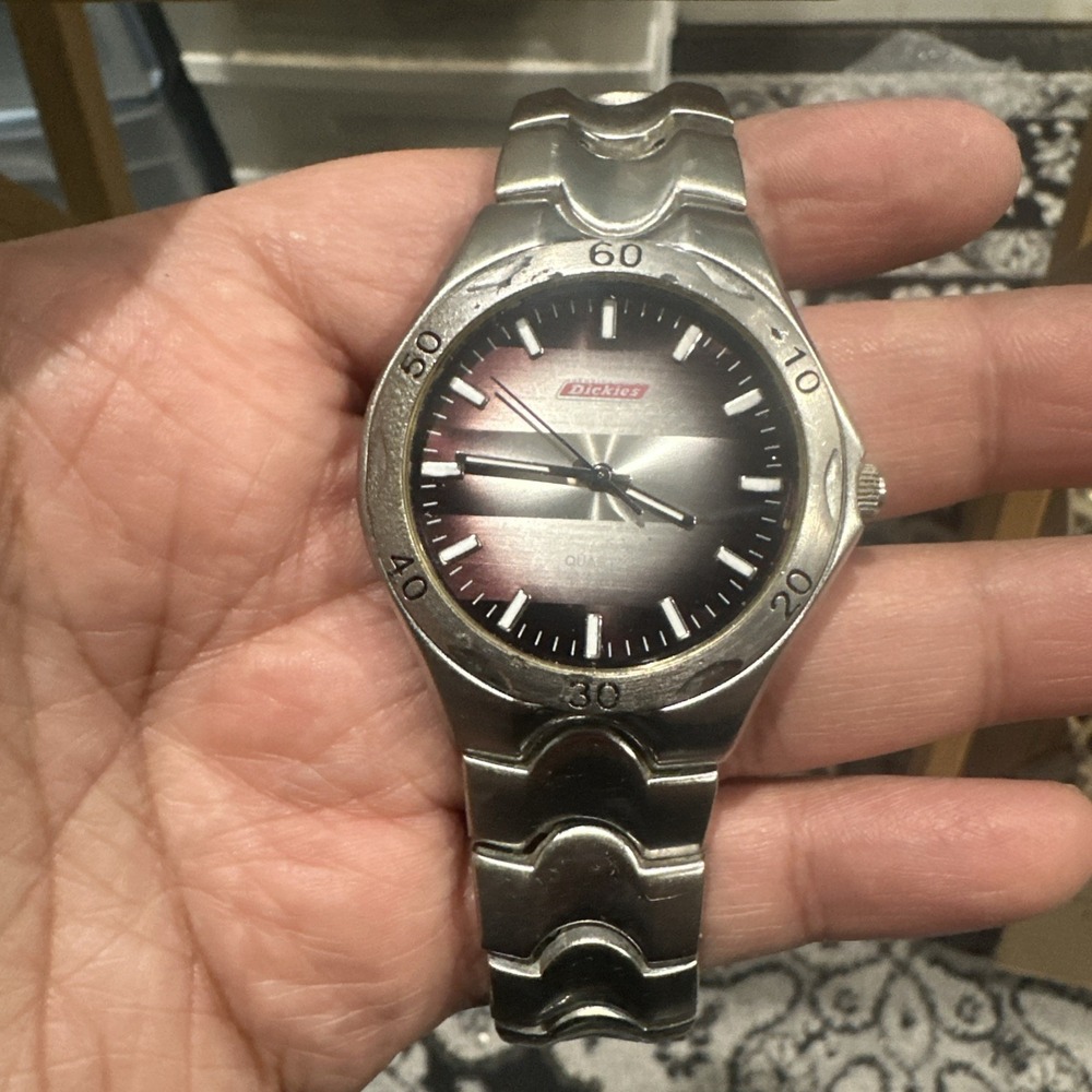 Working Dickies Stainless Steel Quartz Watch Fancy Big Dial 42mm Fit‎ 8in Wrist